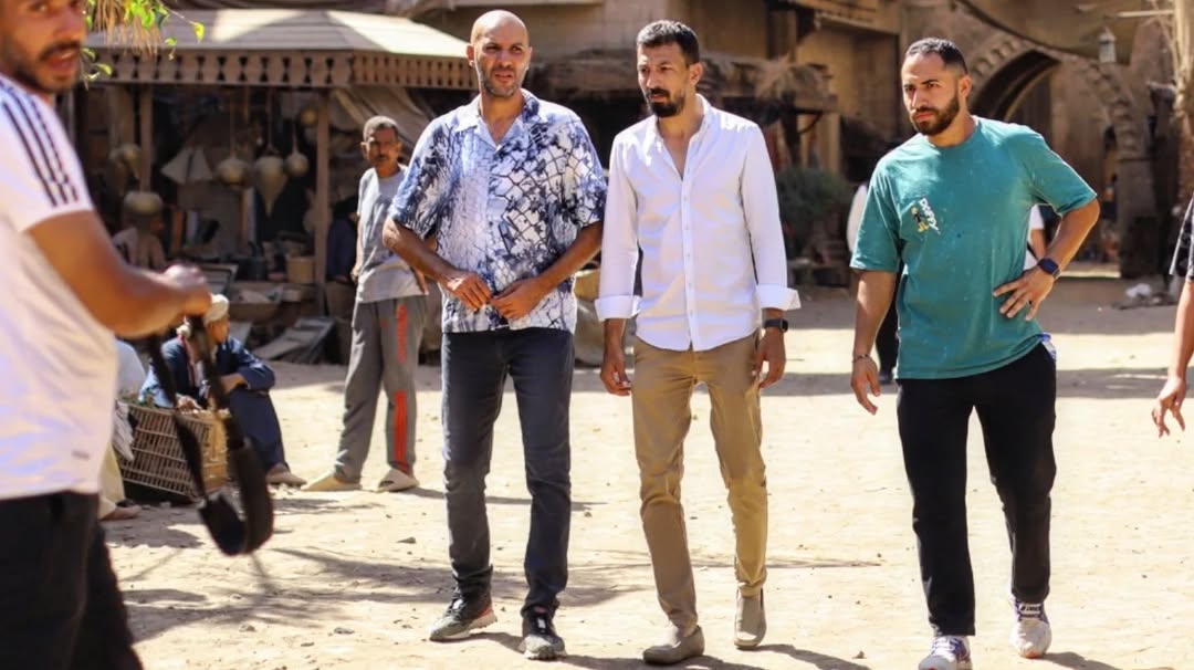 احمد فايز ومحمد دياب في كواليس فيلم اسد